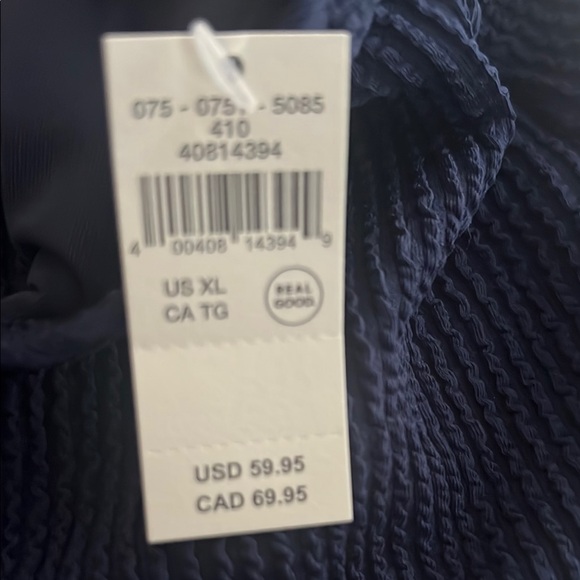 Navy Blue Ribbed Bikini Set - Picture 2 of 4